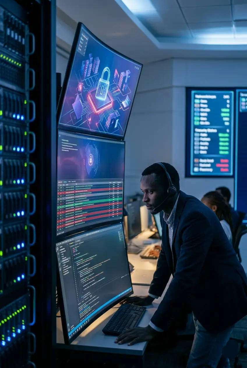 Mobile app interface showcase